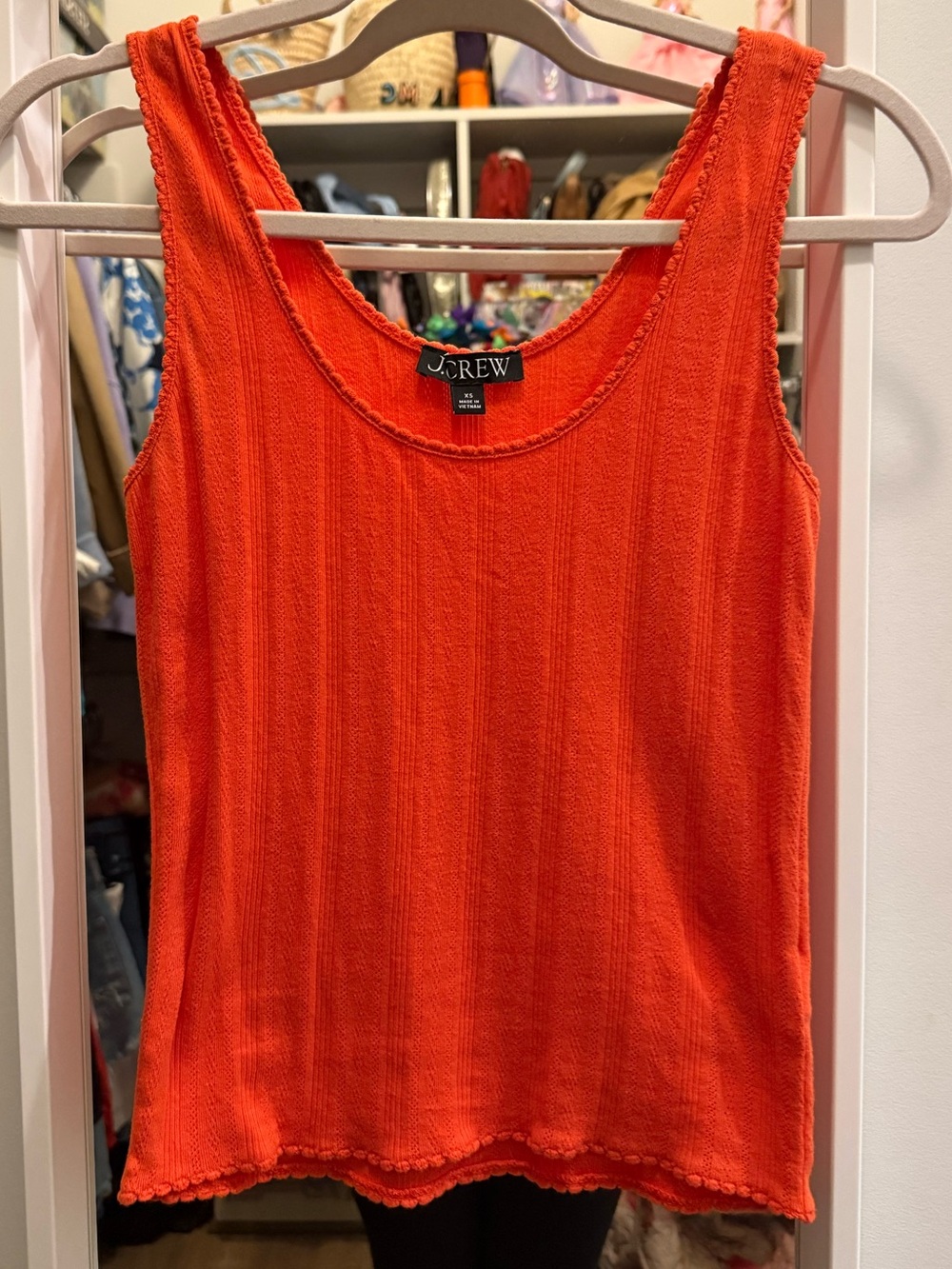J. Crew Bright Orange Knit Tank Top